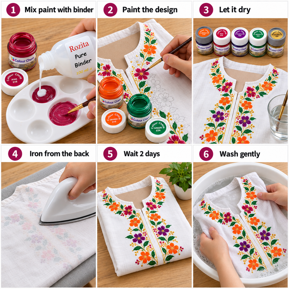 Fabric Paint Set 12 Colors 20ml – Non-Toxic Cloth & Textile Paint for T-Shirts, Dupatta, Kurta, Denim, Canvas Shoes – Washable Fabric Colors for Kids, Students & Artists