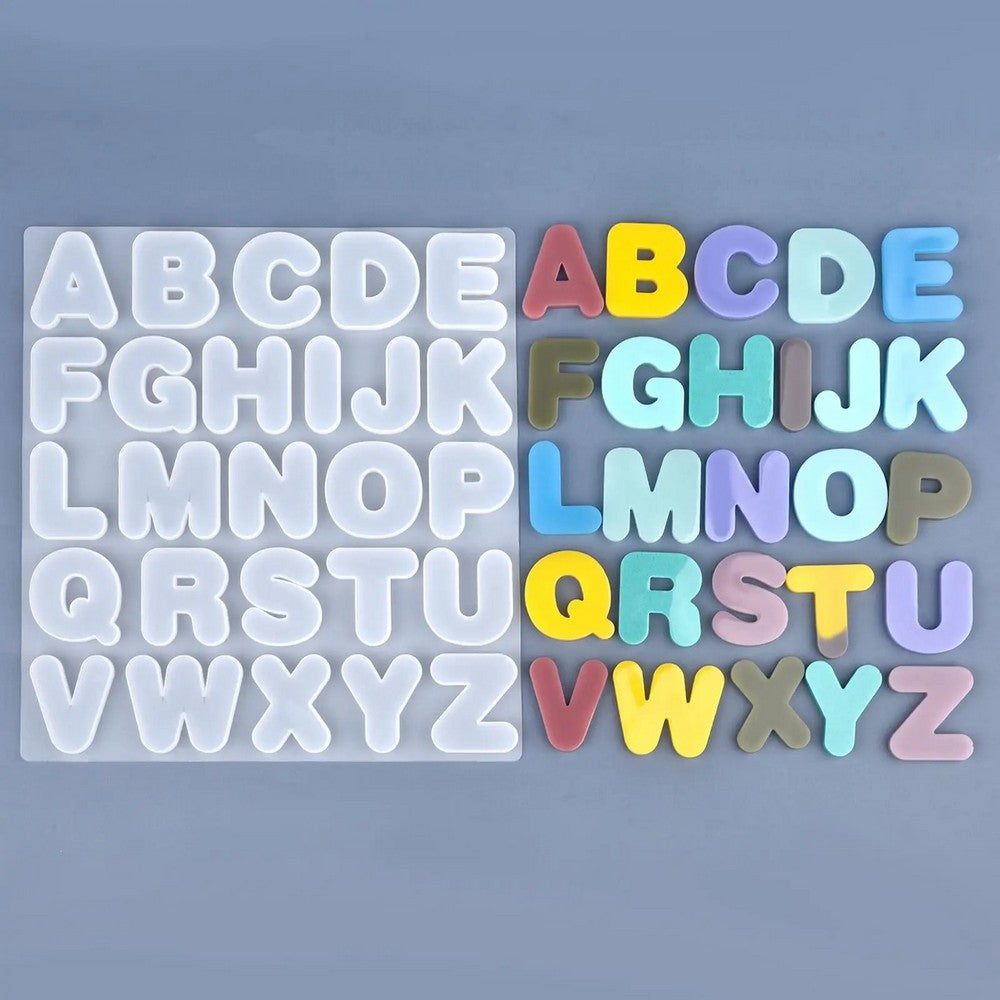 DIY Silicone Alphabet and Number Silicone Mold (Front Face) | Letters, Numbers | Making Pendant, Keychains, DIY Craft, Jewelry Making Mold | 3D Letter Mold A-Z | Keychain Mold (With / Without Hole) | 5x5 Inch and 9x8inch