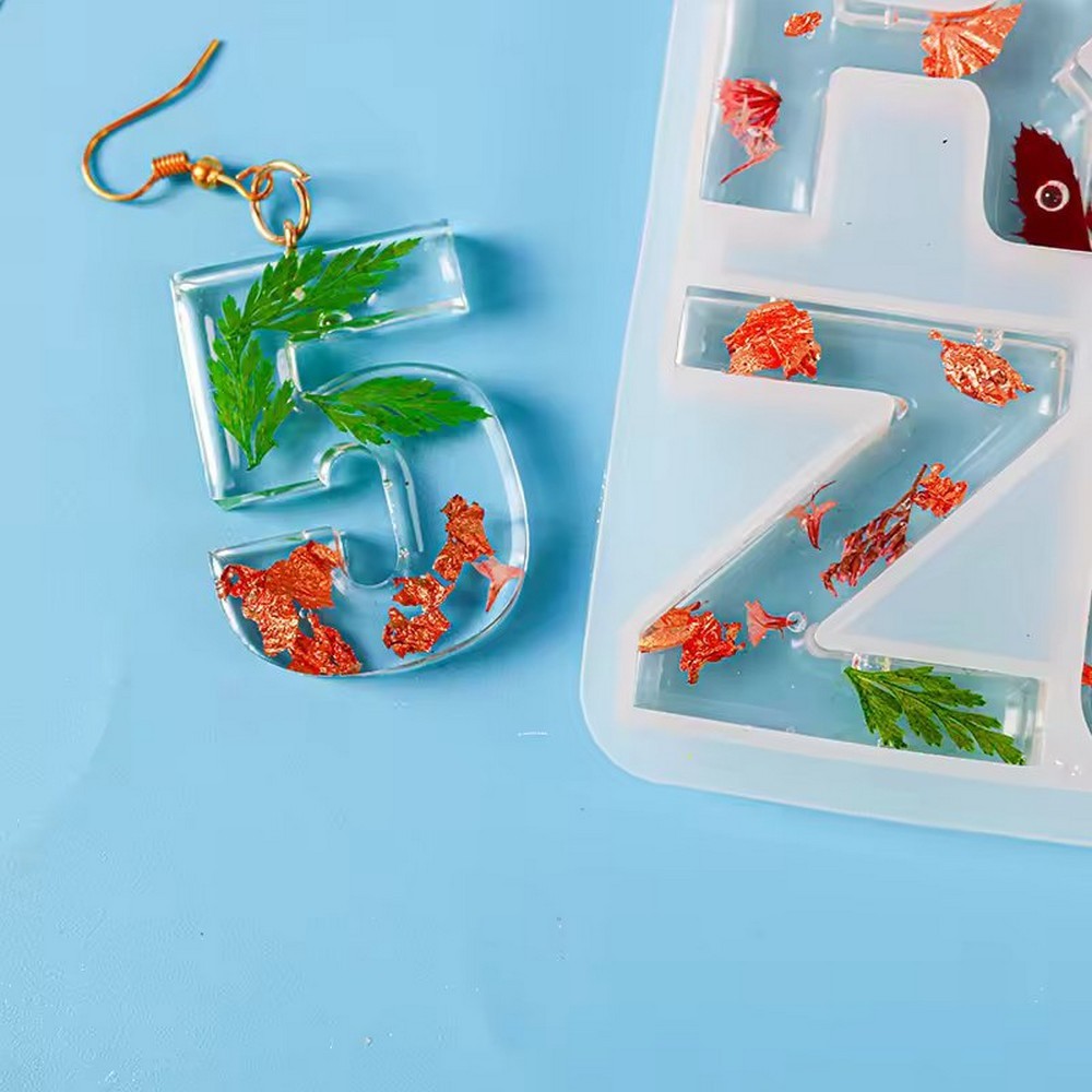 DIY Silicone Alphabet and Number Silicone Mold (Front Face) | Letters, Numbers | Making Pendant, Keychains, DIY Craft, Jewelry Making Mold | 3D Letter Mold A-Z | Keychain Mold (With / Without Hole) | 5x5 Inch and 9x8inch