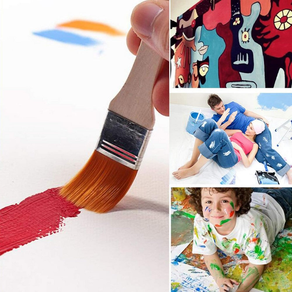 Flat Painting Brushes Set of 4 - High-Quality Art Supplies