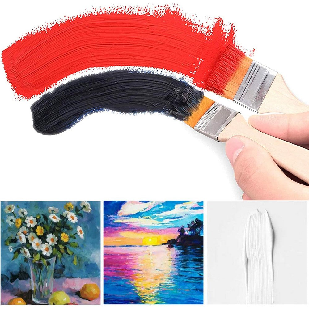 Flat Painting Brushes Set of 4 - High-Quality Art Supplies