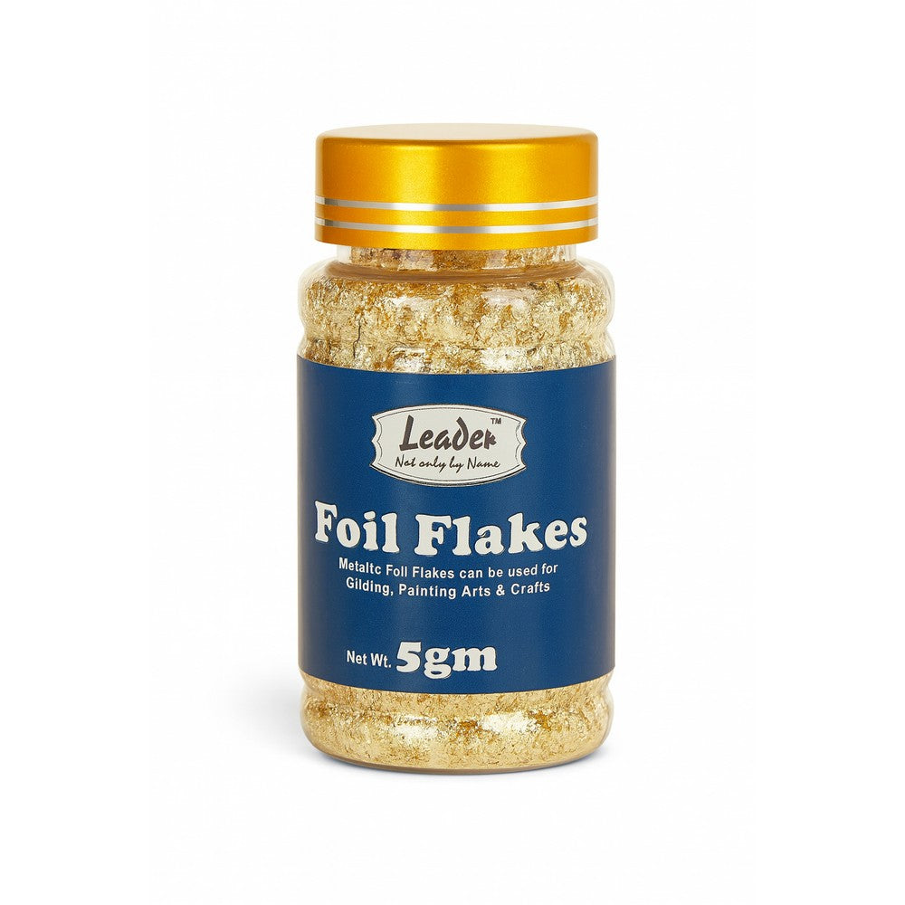 Panni Foil Flakes 5gm – Leader Metallic Foil Flakes for Gilding, Resin Art, Calligraphy and Crafts | Available in Gold and Silver