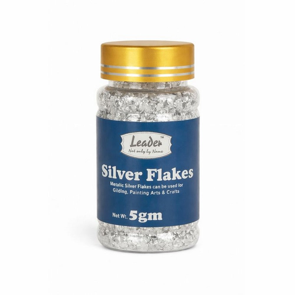 Panni Foil Flakes 5gm – Leader Metallic Foil Flakes for Gilding, Resin Art, Calligraphy and Crafts | Available in Gold and Silver