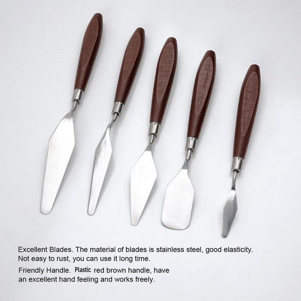 Artist Palette Painting Knife Set of 5 (Stainless Steel)