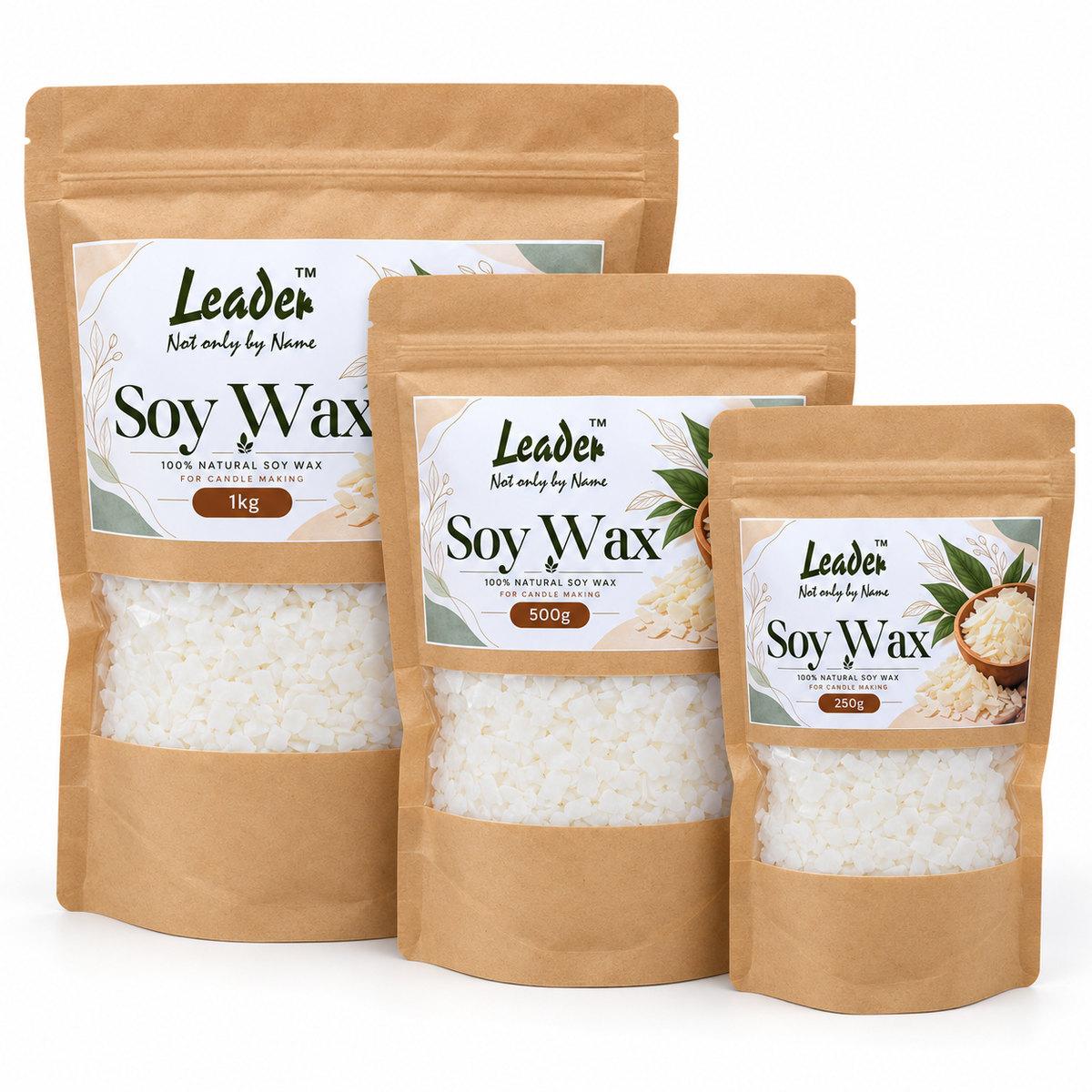 Soy Wax for Candle Making – 100% Natural Leader Soy Wax for Scented Candles, Jar Candles, Container Candles & Wax Melts – Candle Wax – 250g / 500g / 1kg