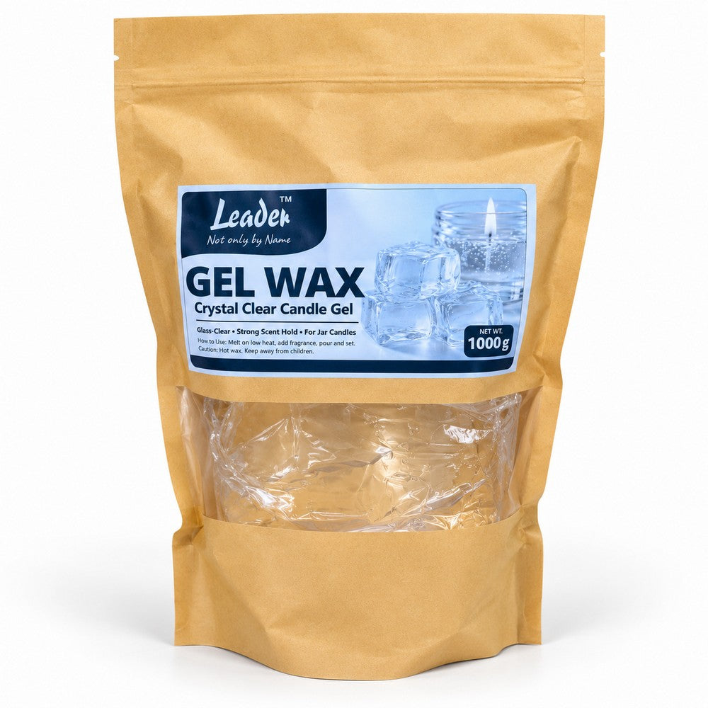 Gel Wax for Candle Making – Transparent Jelly Wax – Crystal Clear DIY Gel Candle Wax for Scented & Decorative Candles – 250g / 500g / 1kg – Leader