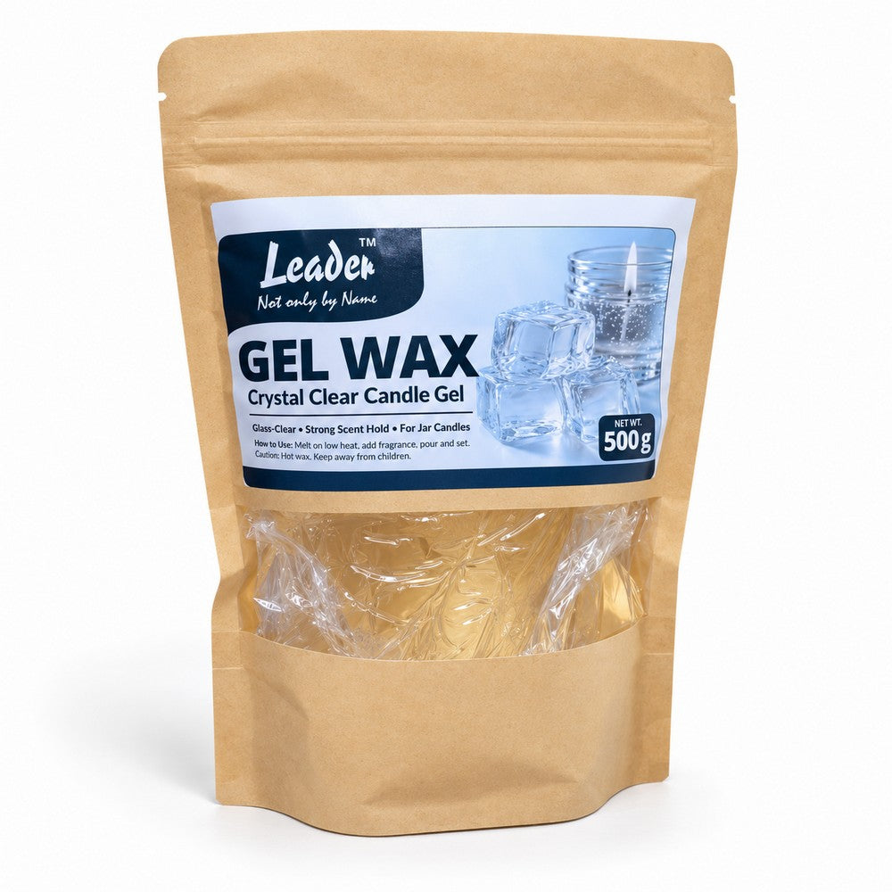 Gel Wax for Candle Making – Transparent Jelly Wax – Crystal Clear DIY Gel Candle Wax for Scented & Decorative Candles – 250g / 500g / 1kg – Leader