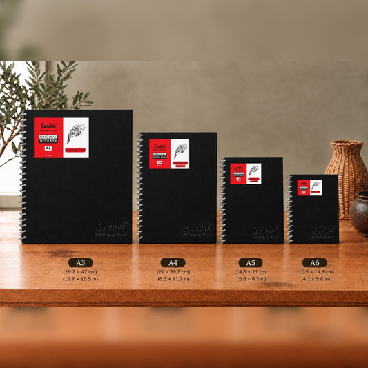 Sketchbook Spiral Hardbound | Leather Cover | Cartridge Card